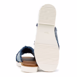 ) TOMS Mae Crossover Denim Women's Fray Dark Sky Sandals - Blue, 7 (Adults'