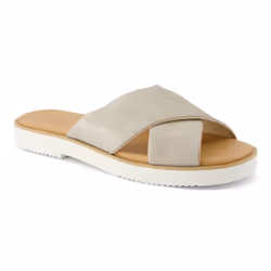 ) TOMS Mae Crossover Leather Women's Champagne Sandals - Brown, 8 (Adults'