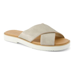 ) TOMS Mae Crossover Leather Women's Champagne Sandals - Brown, 7 (Adults'