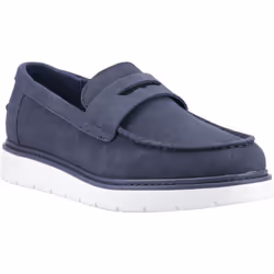 ) TOMS Navi TRVL LITE Havana Leather Men's Navy Loafers - Blue, 9 (Adults'
