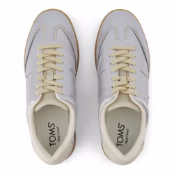 ) TOMS Collins Leather Women's Silver Trainers - Silver, 8 (Adults'