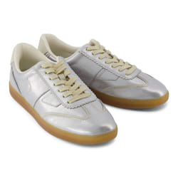 ) TOMS Collins Leather Women's Silver Trainers - Silver, 5 (Adults'