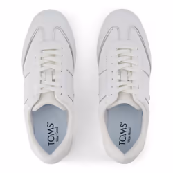 ) TOMS Collins Leather Women's White Trainers - White, 8 (Adults'