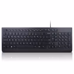Lenovo Essential, Full-size (100%), Wired, USB, Membrane, QWERTY, Black
