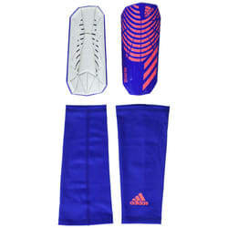 adidas Unisex-Adult League Predator Shin Guards Hi-Res Blue/Turbo/White X-Large