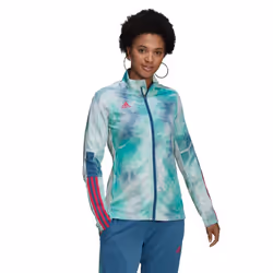 adidas Women's Regular Tiro Jacket  Altered Blue/Mint Rush/White  X-Sm