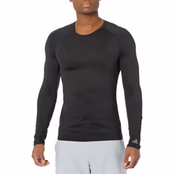 adidas Men's UPF Base Layer Long Sleeve Top Black Large