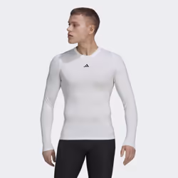 adidas Men's Techfit AEROREADY Training Long-Sleeve Tee  White  X-Larg