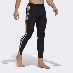 adidas Men's Techfit 3-Stripes Training Long Tights  Black  Small