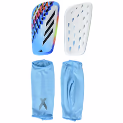adidas Unisex-Adult X League Shin Guards White/Bright Cyan/Black Med