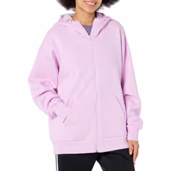 adidas Women's Studio Lounge Fleece Full Zip Hoodie  Bliss Lilac  Medi