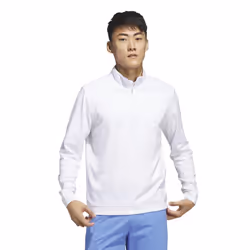 adidas Men's Elevated Quarter Zip Pullover White Medium