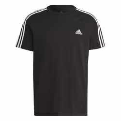 adidas Men's Essentials Single Jersey 3-Stripes T-Shirt Black/White