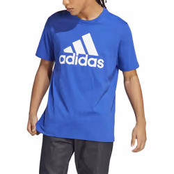 adidas Men's Essentials Single Jersey Big Logo T-Shirt  Semi Lucid Blu