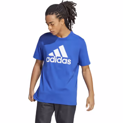 adidas Men's Essentials Single Jersey Big Logo T-Shirt  Semi Lucid Blu