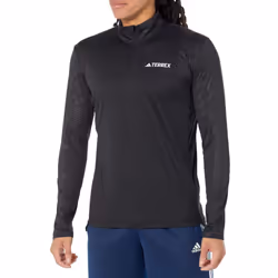 adidas Men's Terrex Multi Half Zip Long-Sleeve T-Shirt Black XX-Larg
