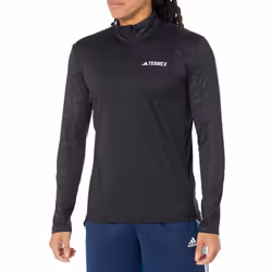 adidas Men's Terrex Multi Half Zip Long-Sleeve T-Shirt Black Medium