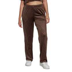 adidas Originals Women's Velour Straight Pants  Dark Brown  Medium