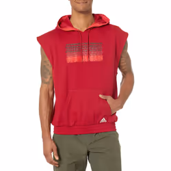 adidas Mens Donovan Mitchell Shortsleeve Hoodie Team Victory Red Large
