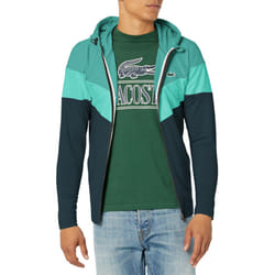 Lacoste Men's Colorblock Zip Up Hooded Sweatshirt OCELLE/ANSE-Marine Large