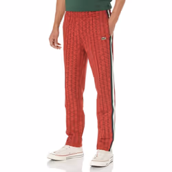 Lacoste Men's Vintage Fit Printed Monogram Track Pant Pinot/RED