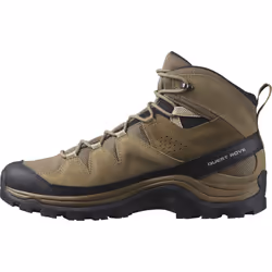 Salomon Men's QUEST ROVE GORE-TEX Leather Hiking Boots for Men  Kangaroo / Kelp / Black  10