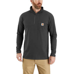 Carhartt Men's Force Relaxed Fit Midweight Long-Sleeve Quarter-Zip Mock-Neck T-Shirt  Carbon Heather  Medium
