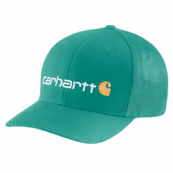 Carhartt Men's Rugged Flex Fitted Canvas Mesh-Back Logo Graphic Cap  S
