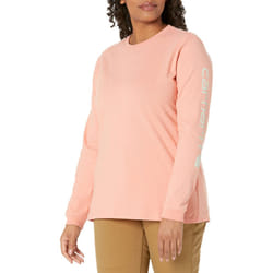 carhartt mens T-shirt Regular Sizes K231 Workwear Logo Long Sleeve T Shirt Regular Sizes   Hibiscus Heather  Medium US
