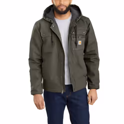 Carhartt Men's Big Relaxed Fit Washed Duck Sherpa-Lined Utility Jacket Moss XX-Large/Tall