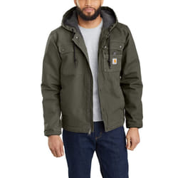 Carhartt Men's Big & Tall Relaxed Fit Washed Duck Sherpa-Lined Utility Jacket  Moss  3X-Large