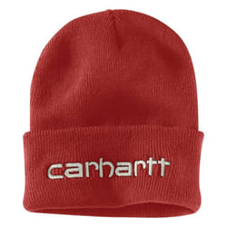 Carhartt Men's Knit Insulated Logo Graphic Cuffed Beanie  Chili Pepper  OFA