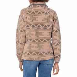 Carhartt Womens Relaxed Fit Fleece Pullover Outerwear  Warm Taupe Geo