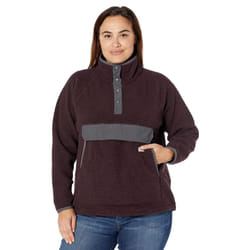 Carhartt Women's Relaxed Fit Fleece Pullover  BlackBerry Heather  Medi