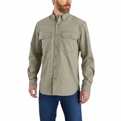 Carhartt Men's Force Relaxed Fit Lightweight Long-Sleeve Shirt  Burnt