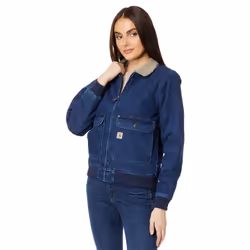 Carhartt Women's Relaxed Fit Denim Sherpa-Lined Jacket Beech X-Small