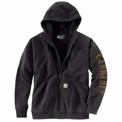 Carhartt Mens Rain Defender Loose Fit Fleece Lined Logo Graphic Sweatshirt  Black  Medium