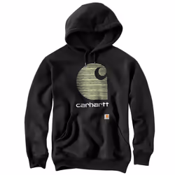 Carhartt Men's Rain Defender Loose Fit Midweight C Logo Graphic Sweatshirt  Black  X-Large/Tall