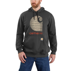 Carhartt Men's Rain Defender Loose Fit Midweight C Logo Graphic Sweatshirt  Carbon Heather  X-Large