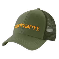 Carhartt Men's Canvas Mesh-Back Logo Graphic Cap Chive