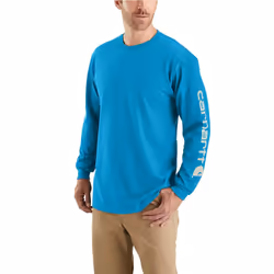 Carhartt Signature Sleeve Logo L/S Tee Atomic Blue XL