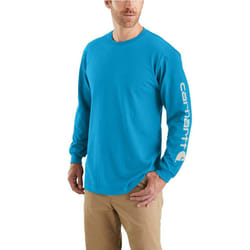 Carhartt Signature Sleeve Logo L/S Tee Atomic Blue XL