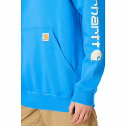 Carhartt Mens Loose Fit Midweight Logo Sleeve Graphic Sweatshirt  Atomic Blue