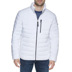 Calvin Klein Mens Lightweight Water Resistant Packable Down Puffer Jacket Standard and Big  Tall  White  Large