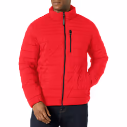 Calvin Klein Mens Lightweight Water Resistant Packable Down Puffer Jacket Standard and Big Tall Deep Red XLarge