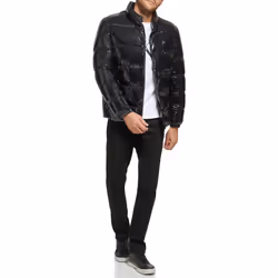 Calvin Klein Men's Snap Front Puffer Jacket  Black  Small