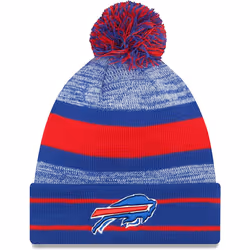 New Era Unisex-Adult NFL Official Sport Knit Classic Cuffed Knit Pom Beanie Hat (Buffalo Bills)