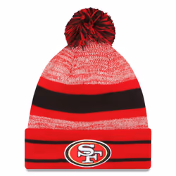 New Era Unisex-Adult NFL Official Sport Knit Classic Cuffed Knit Pom Beanie Hat (San Francisco 49ers)