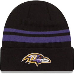 New Era Unisex-Adult NFL Official Sport Knit Classic Striped Knit Beanie Cold Weather Hat (Baltimore Ravens)