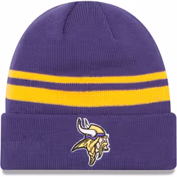 New Era Unisex-Adult NFL Official Sport Knit Classic Striped Knit Beanie Cold Weather Hat (Minnesota Vikings)